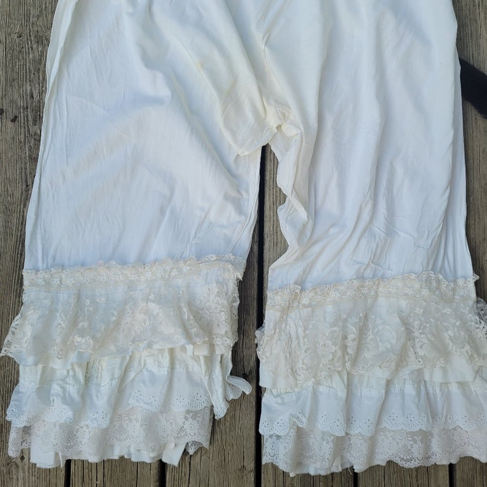3X Ruffle Handmade white Pantaloons